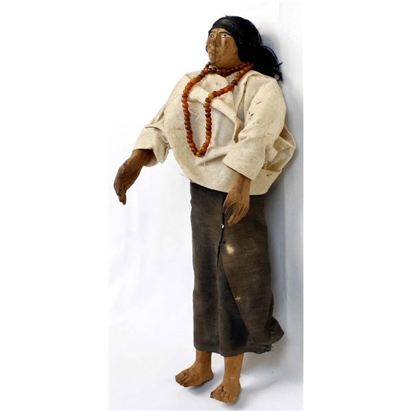 Vintage Wooden Native American Male Doll