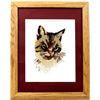 Image 1 : Framed Crewel Embroidery Cat Picture