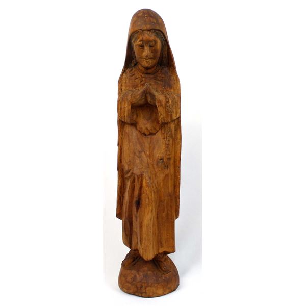 Hand Carved Wood Statue of Saint Mary