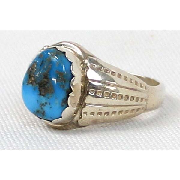 Navajo Sterling Turquoise Ring, Size 11.25