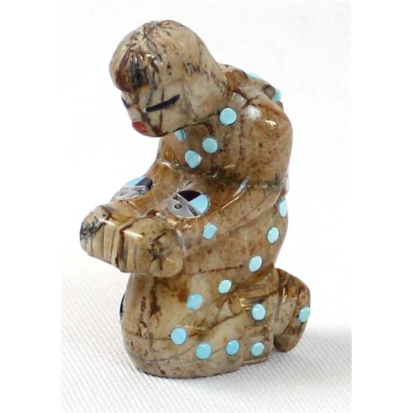 Zuni Picasso Marble Corn Maiden Fetish, R. Lucio
