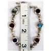 Image 8 : Vintage Mexican Sterling Multi-Stone Bracelet