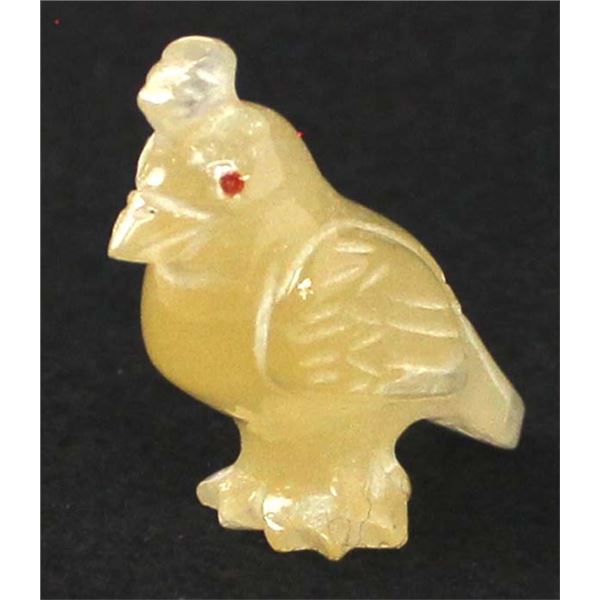 Zuni Quartz Quail Fetish by Fabian Tsethlikai