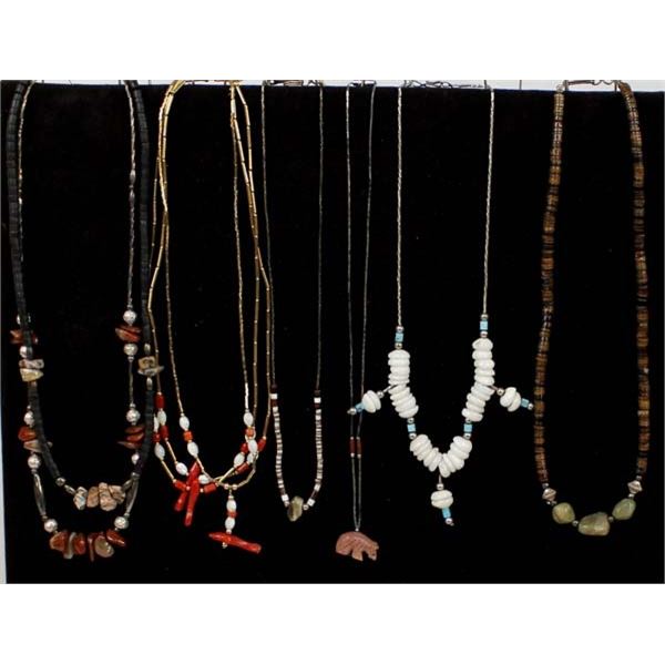 9 Choctaw Chickasaw Beaded Necklaces, Linda Perry