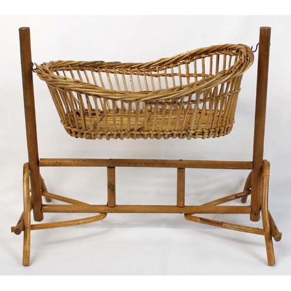 Native American Wicker Doll Cradle