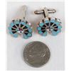 Image 5 : Zuni Sterling Inlay Sun Face Cufflinks