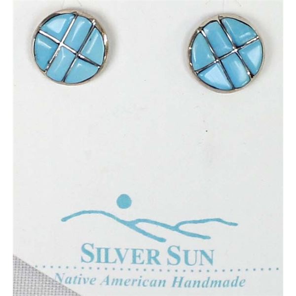 Native American Zuni Sterling Turquoise Cufflinks