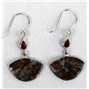 Image 1 : Sterling Copper Agate and Garnet Earrings