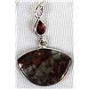 Image 2 : Sterling Copper Agate and Garnet Earrings