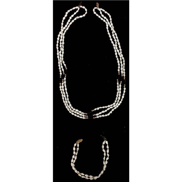 14K Gold and Seed Pearl Necklace