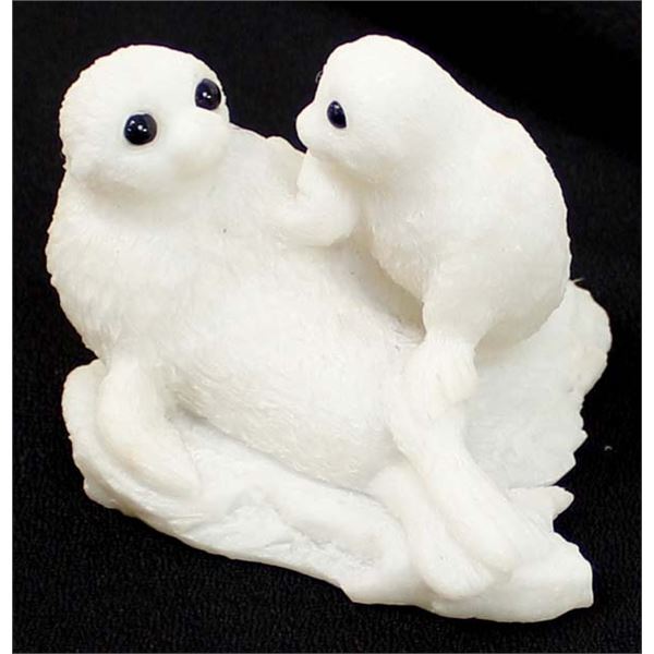 Mama and Baby Seal Figurine
