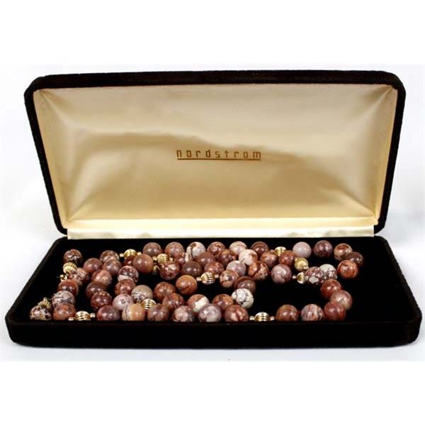 Chinese Writing Bead Necklace and Earrings