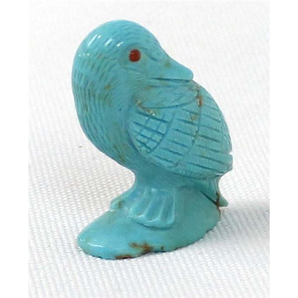 Zuni Turquoise Duck Fetish by Fabian Cheama