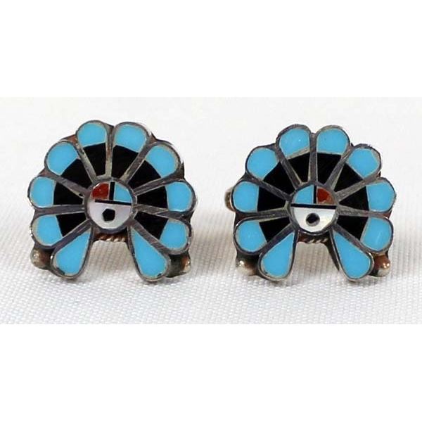 Native American Zuni Sterling Inlay Cufflinks