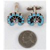 Image 5 : Native American Zuni Sterling Inlay Cufflinks