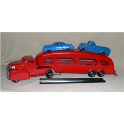 Pressed Steel Car Hauler w/ 2-vehicles & ramps