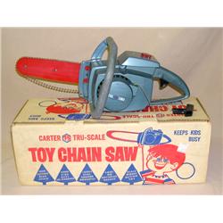 Rare Tru-Scale Blue Chainsaw in Original Box