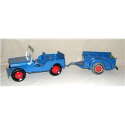 Marx Willys Jeep w/ Trailer