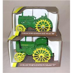 (2) JD Tractors--BR on Steel & D on Steel