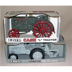 (2) Tractors--Case L on steel & Ford 9N w/ Plow 50th Anniversary