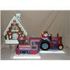 Image 1 : Christmas Display w/ Tractor, Train, & Building