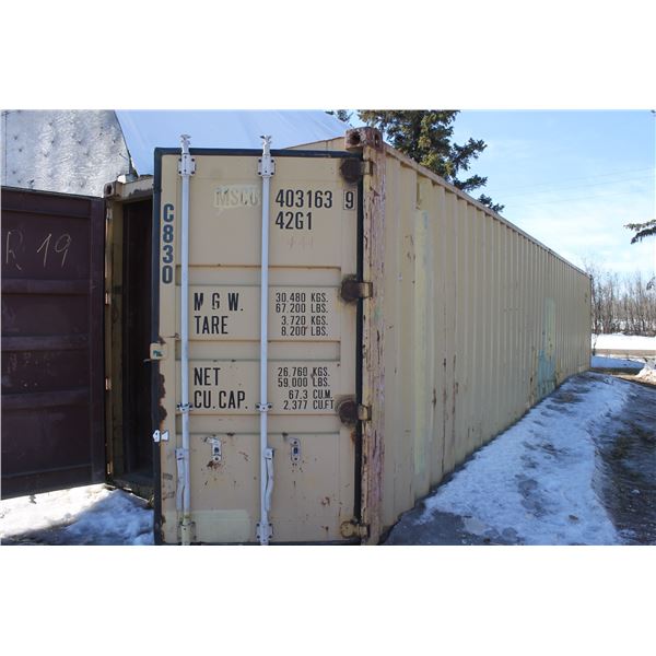 2- 40' Seacans c/w 40' fabric quonset and steel mezzanine. Plus 3 Additional Containers of Brackets,