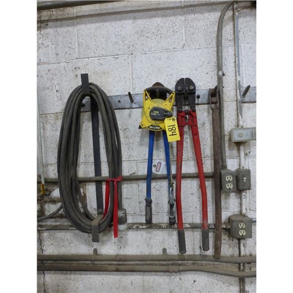 100' Tape, 2- Bolt Cutters and Pinch Bar