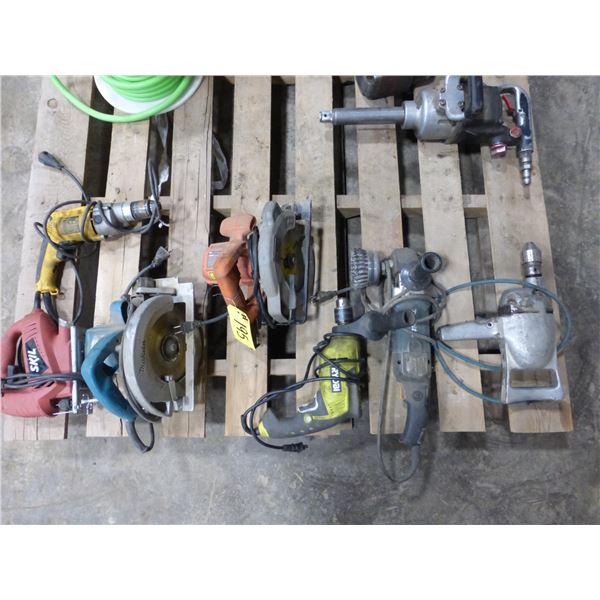 Qty of Drills, Jig Saw, Wire Wheel and Circ. Saws