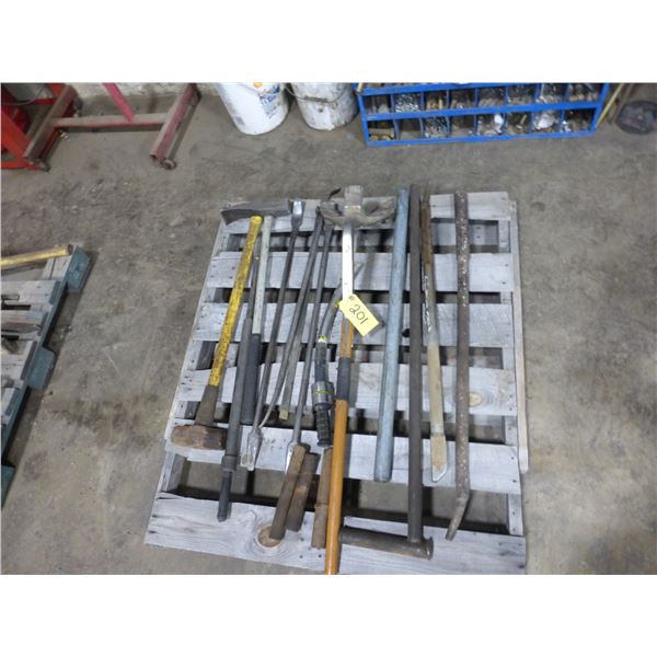 Qty of Various Tire Changing Tools, Hammers and Pinch Bars
