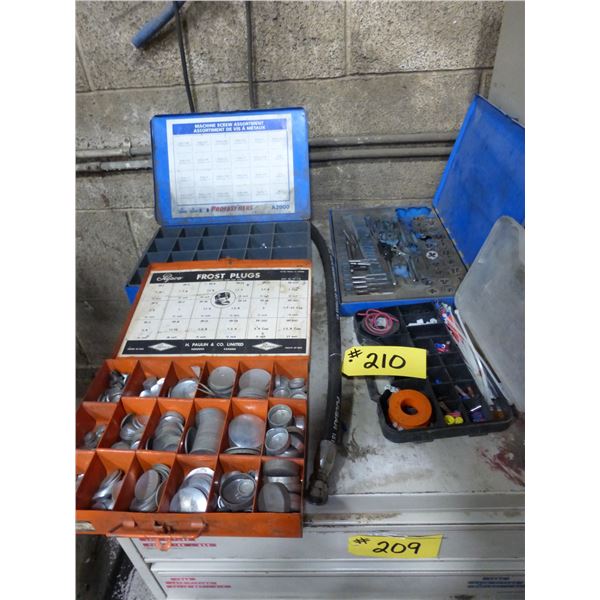 Qty of Frost Plugs, Tap & Die Set and Electrical
