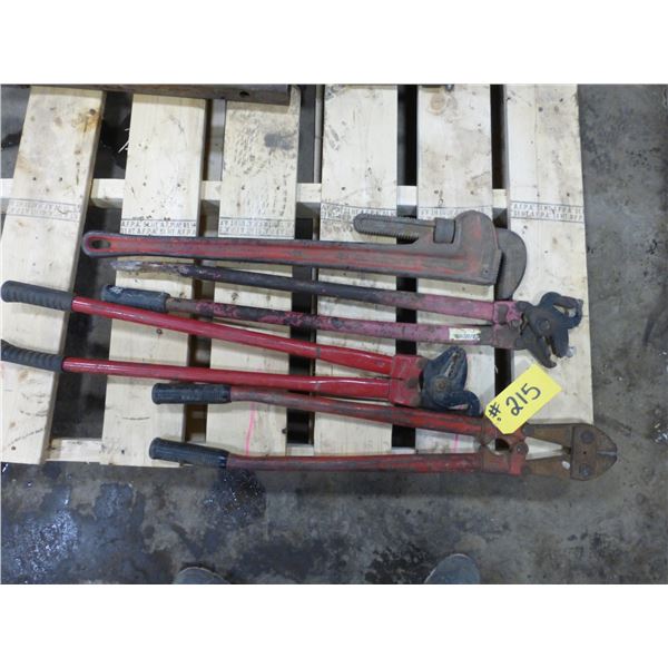 Bolt Cutters, Tire Chain Repair Tools and Ridgid Pipe Wrench