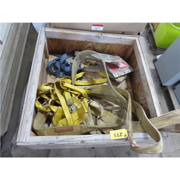 Qty of Various Slings, Tire Strap Downs and Placards