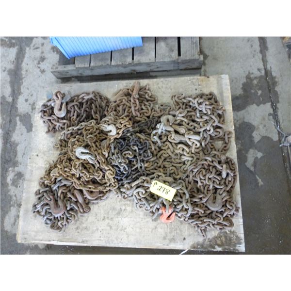 Qty of 3/8",7/16",1/2" Logging Chains c/w Hooks