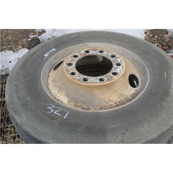 2- Tires 11R x 24.5's c/w Rims