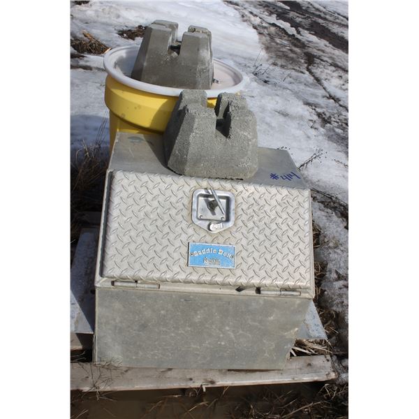 Tool Box and Yellow Barrel