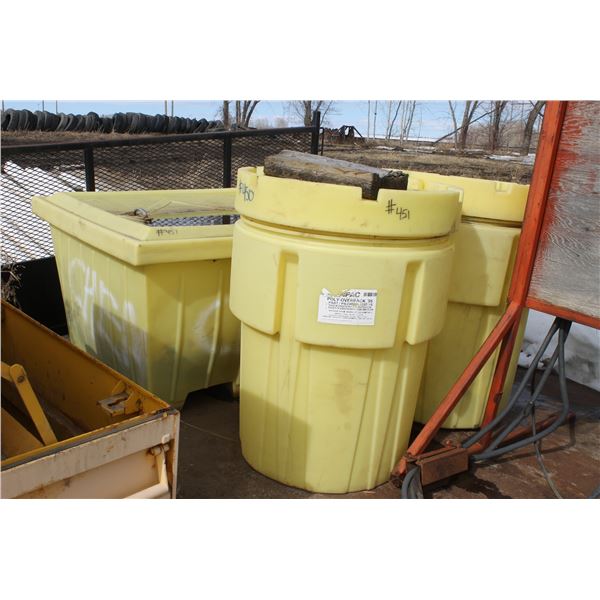 3- Yellow Plastic Containers