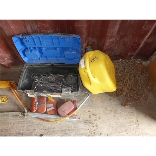 Combination Wrenches, Magnetic lights, Chain and Jerry Can