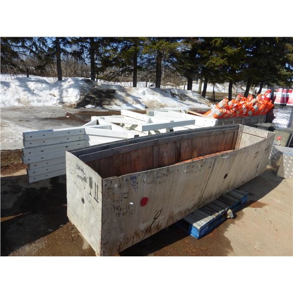 Qty of Wood, Sign Brackets and Crate of Signs