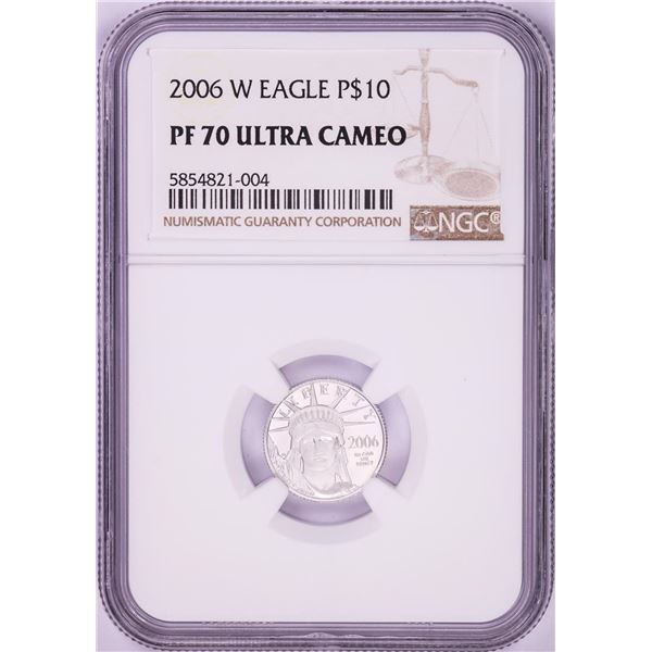 2006-W $10 Proof American Platinum Eagle Coin NGC PF70 Ultra Cameo