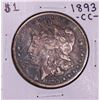 Image 1 : 1893-CC $1 Morgan Silver Dollar Coin