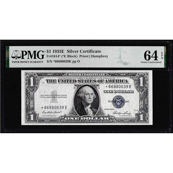 1935E $1 Silver Certificate Note Fr.1614* PMG Choice Uncirculated 64EPQ