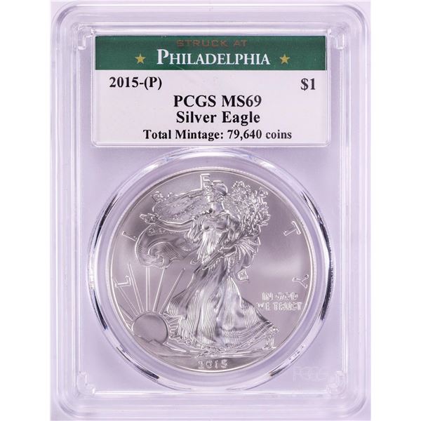 2015-(P) $1 American Silver Eagle Coin PCGS MS69 Struck at Philadelphia