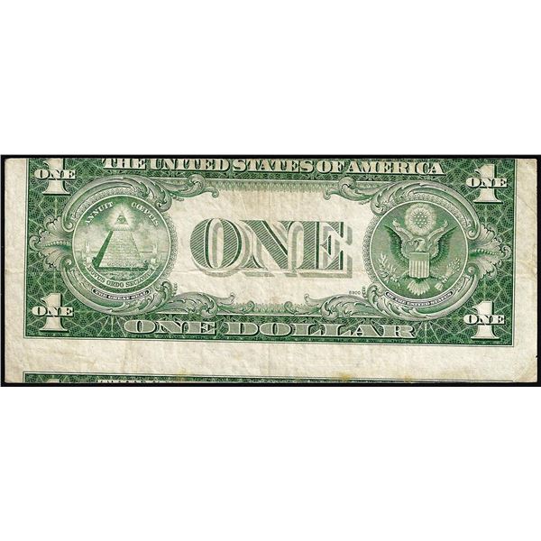 1935E $1 Silver Certificate Misaligned Back Printing Error Note