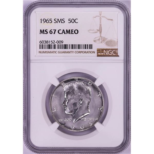 1965 SMS Kennedy Half Dollar Coin NGC MS67 Cameo