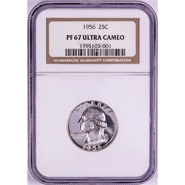 1956 Proof Washington Quarter Coin NGC PF67 Ultra Cameo