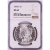 Image 1 : 1878-S $1 Morgan Silver Dollar Coin NGC MS63