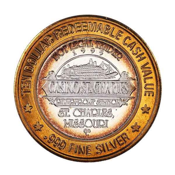 .999 Fine Silver Station Casino St Charles Missouri $10 Limited Edition Gaming Token