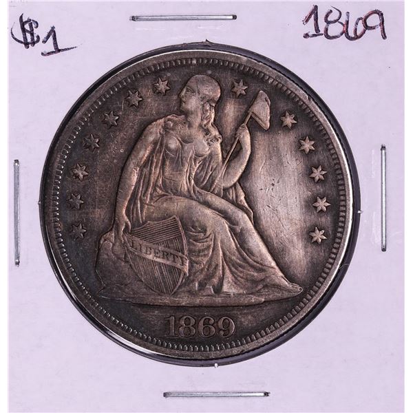 1869 $1 Seated Liberty Silver Dollar Coin