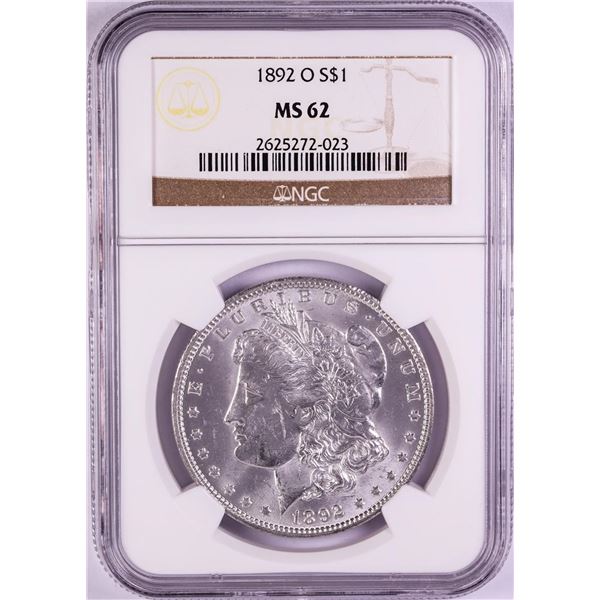 1892-O $1 Morgan Silver Dollar Coin NGC MS62