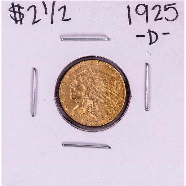 1925-D $2 1/2 Indian Head Quarter Eagle Gold Coin